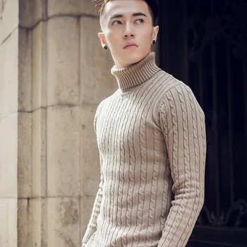 

Turtleneck Men Sweater 2019 Spring Autumn Long Sleeve Kitted Sweaters Pullover Plus Size xxxl Autumn Winter Black Pull Homme