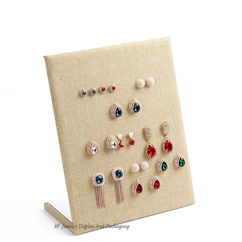 Free Shipping Yellow Linen Earring Display Stand Ear Studs Studs Holder
