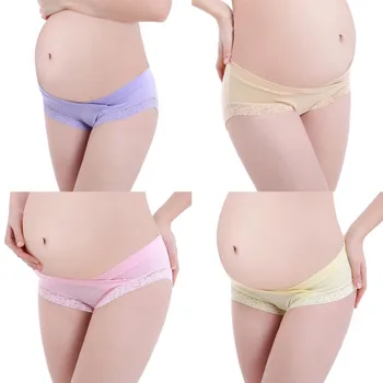 

4pcs/set Pregnant Women Underwear Lingeries Cotton Panties Pregnancy Shorts Low Waist Mother Support Cartoon Postpartum Briefs
