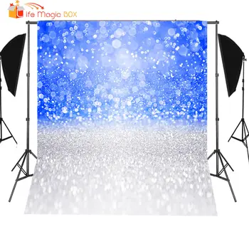 

LIFE MAGIC BOX Photocall Backdrop for Photo Photoshoot Background for Photo Vinyl Sparkle Blue Wallpapers