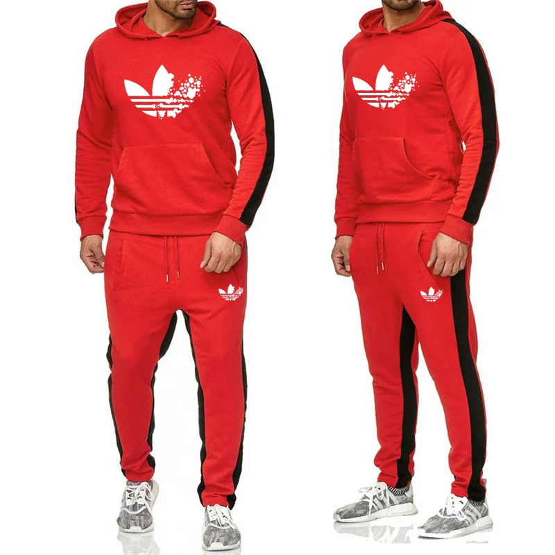 Men Two Pieces Set New Fashion Hooded Sweatshirts Sportswear Men Tracksuit Hoodie Autumn Men Brand Clothes Hoodies+Pants Sets 