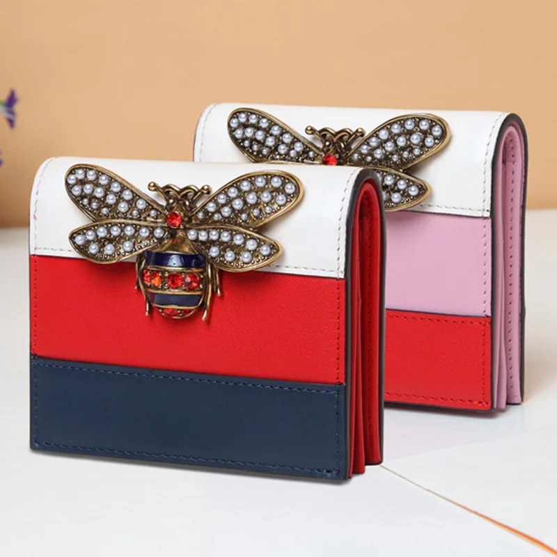 

Womens Wallets and Purses Genuine Leather Short Wallet Women Luxury Brand Fashion Hasp Organizer Wallets Money Bag Dropshipping