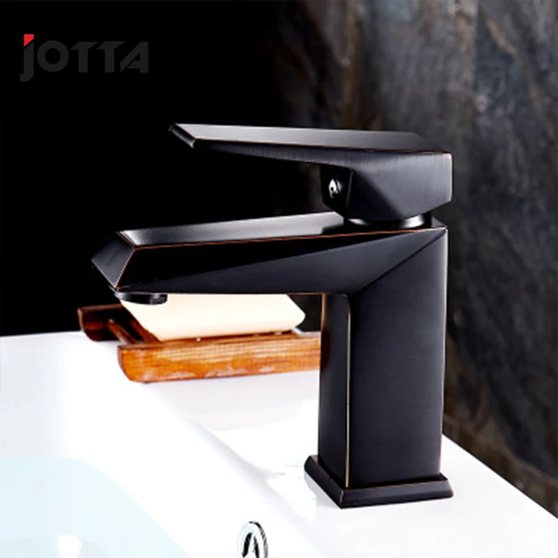 Basin faucet black ancient red side copper simple wash basin faucet above counter basin hot and cold faucet