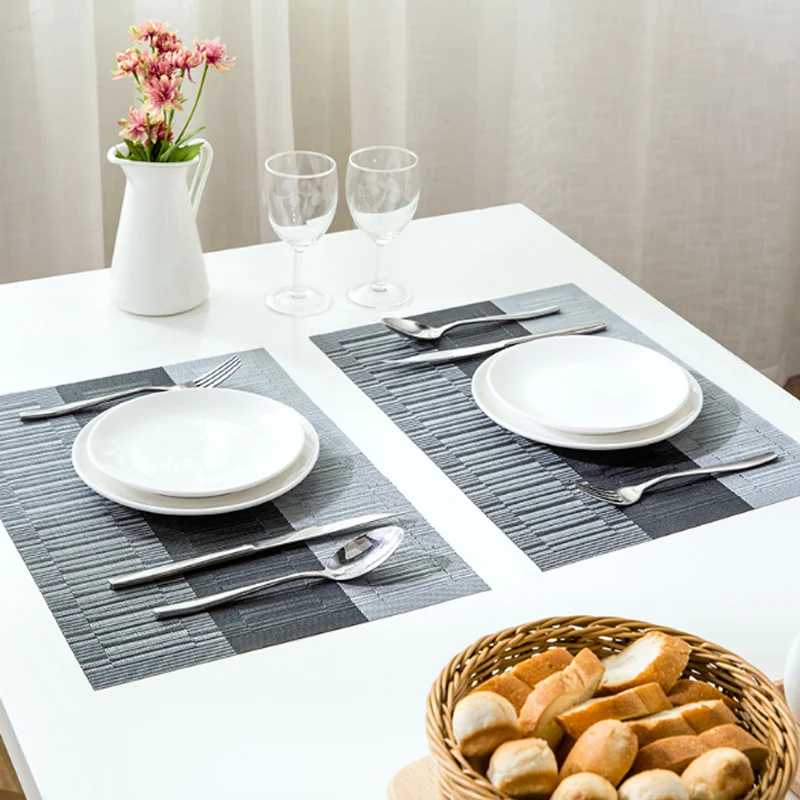 

Geekinstyle 2Pcs Placemat Pvc Dining Table Mat Disc Pads Bowl Pad Coasters Waterproof Table Decor Cloth Pad Slip-Resistant Pad
