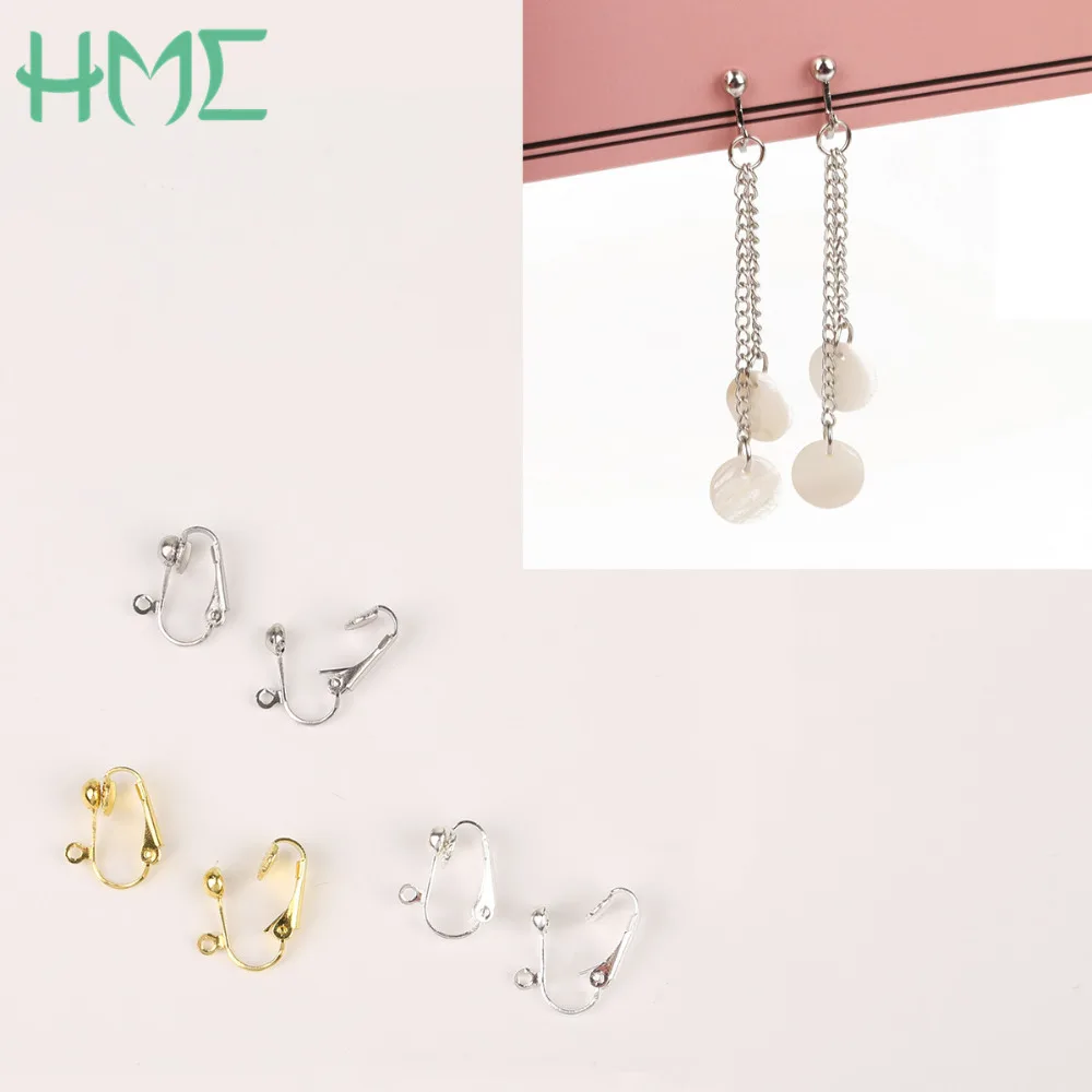 4-20pcs Gold Color Rhodium Non Piercing Screw Round Ear Clip Earrings Clip Earrings Ear Clip Ear Accessories for DIY Earring Findings Jewelry Making