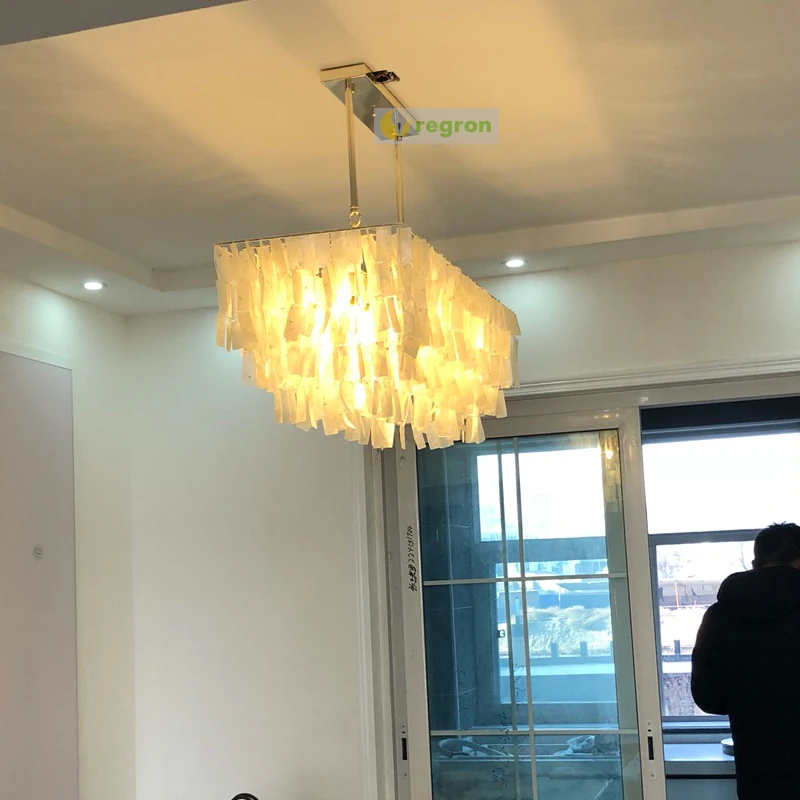 Art Deco Shell Pendant Light Living Room Restaurant Led