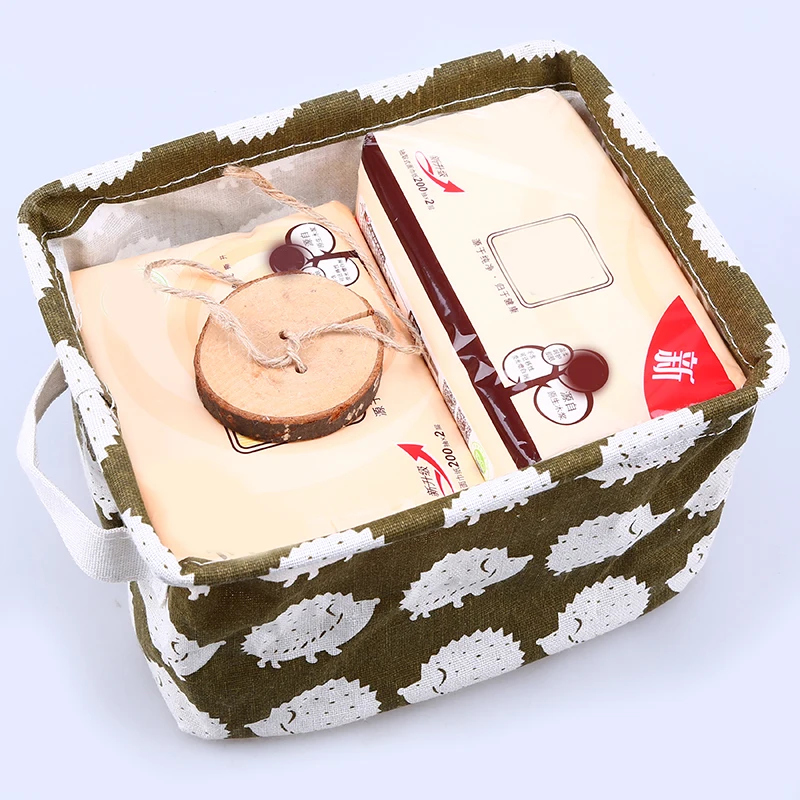 

Cotton Linen Home Storage Box Clothes Organizer Folding Office Desk Organizer Makeup Organizer for Cosmetics