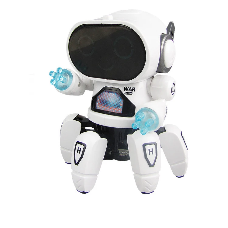 360 Вращающийся умный танцующий робот, электрический игрушечный Осьминог с шестью когтями, игрушки для прогулок, музыкальный светильник для детей, подарки на Рождество и день рождения - Цвет: white