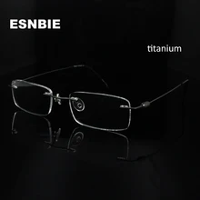 ESNBIE, ультра-светильник, тонкие оптические очки, оправа, титановая, для мужчин, без оправы, оправа для близорукости, для мужчин, светильник, вес, очки