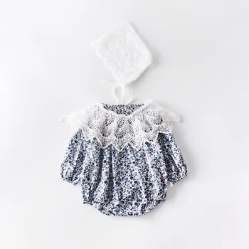 

2019 Babys Girls Flower Romper Cotton Autumnr Baby 3 PCS Jumpsuit 0-2T