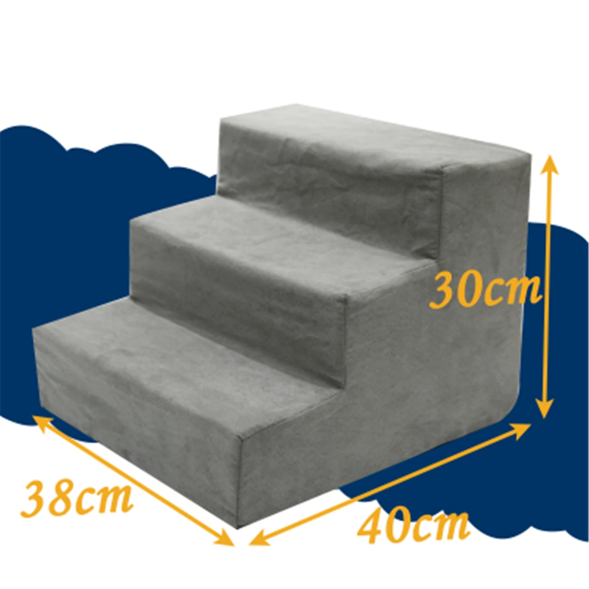 3 шага Портативный собака Кот Лестницы пандус простой способ лестница крышка внутреннего нескользящий кожаный диван-кровать, крышка, аксессуары для собак, универсальный - Цвет: Серый