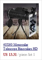 40X60 Монокуляр телескоп бинокль HD Ночное видение BAK4 Призма зеленый фильм область с компасом Phone клип штатив для Открытый