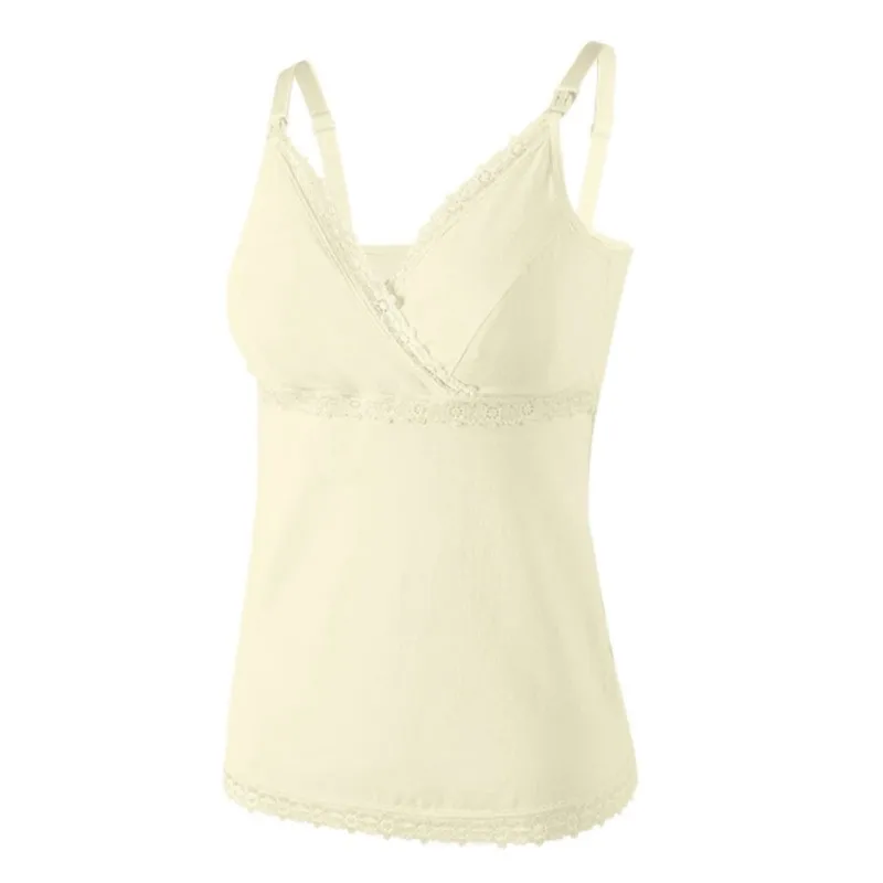 Women Seamless Breastfeeding Plus Size Lace Tanks Convenient Front Baby Nursing Top Cotton High Quality Solid Female Camisoles