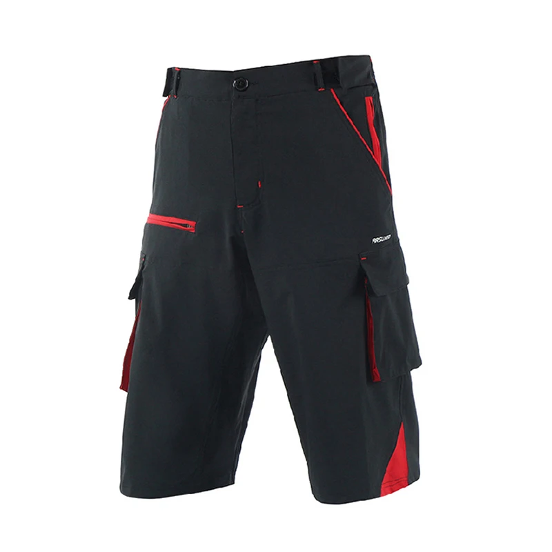 Прочные мужские шорты для горного велосипеда, велосипедные шорты, шорты для велоспорта, одежда для велоспорта, размер M/L/XL/XXL - Цвет: Black Red