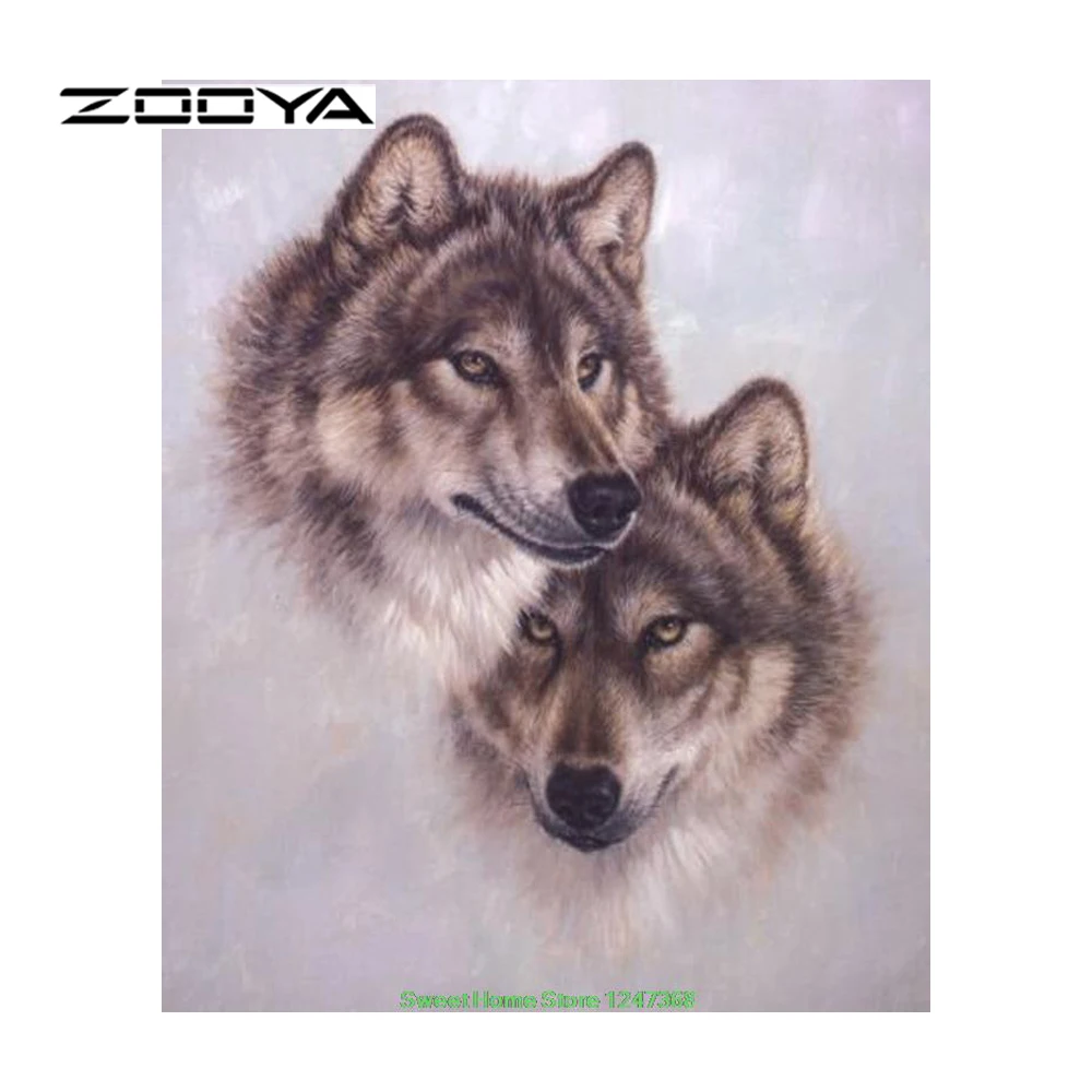 

ZOOYA Diamond Painting Full Square Wolf Diamond Embroidery Needlework Diy Rhinestones Mosaic Pattern Hobby Crafts Europe SF154
