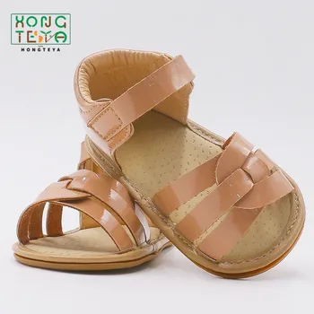 

Baby Girl Summer Sandals Pu Leather Khaki Baby Boy Shoes Infant Toddler Rubber Sole Anti-slip Moccasins Bebe Prewalkers 0-18M