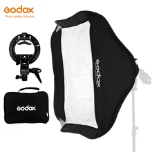 Godox 40x4 softbox com suporte tipo s estável, 0/50x5 0/60x6 0/80x80cm bowens montagem suporte flash box dobrável