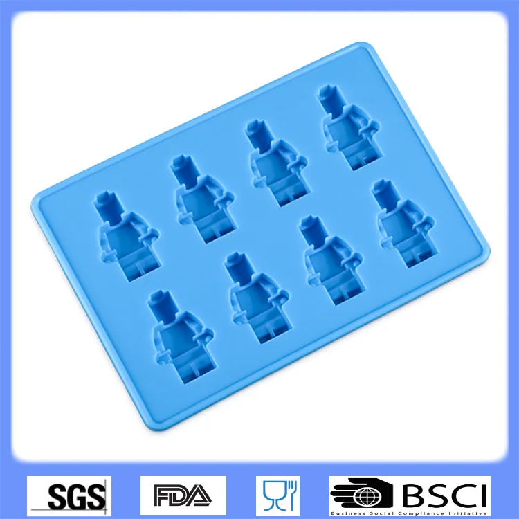 

1pcs Lego silicone mold Robot and block ice cube tray bricks jelly Cake mould Ice Cream Tools
