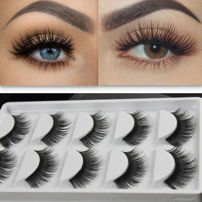 

5 Pairs False Eyelashes Soft Dramatic Volume Natural Fake Lashes Extension 3D Eye Lashes Lightweight Long Thick cilio maquillaje