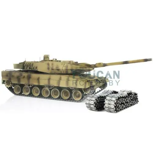 Henglong 1/16 желтый 6,0 поколения инфракрасный боевой Leopard2A6 RTR rc Танк 3889 360 вращающиеся револьверные колеса TH12800