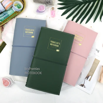 

MyPretties PU Travelers Notebook Standard Size Vintage Travel Journal Notebooks Planners Refills Papers Vintage Stationery