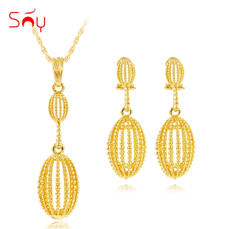 

Sunny Jewelry Vintage Women Jewelry Sets Dubai Fashion Necklace Earrings Pendant Alloy Ant Hollow Out For Party Wedding Daily