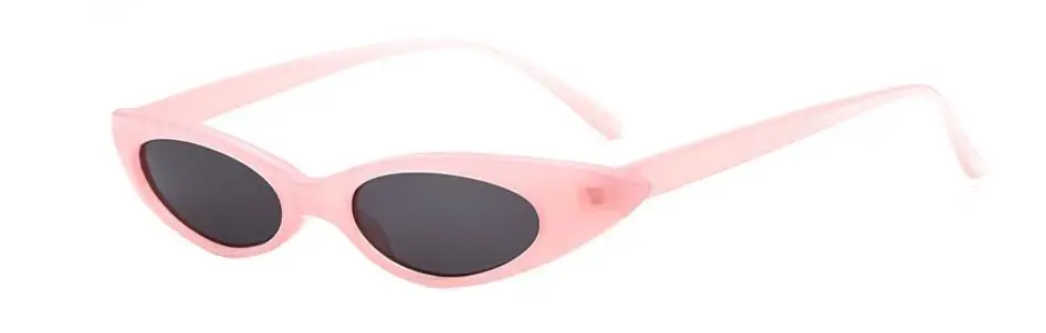 Брендовые дизайнерские Овальные Солнцезащитные очки, женские Винтажные Солнцезащитные очки кошачий глаз 90 s, маленькая оправа, женские солнцезащитные очки oculos de sol - Цвет линз: Pink Gray