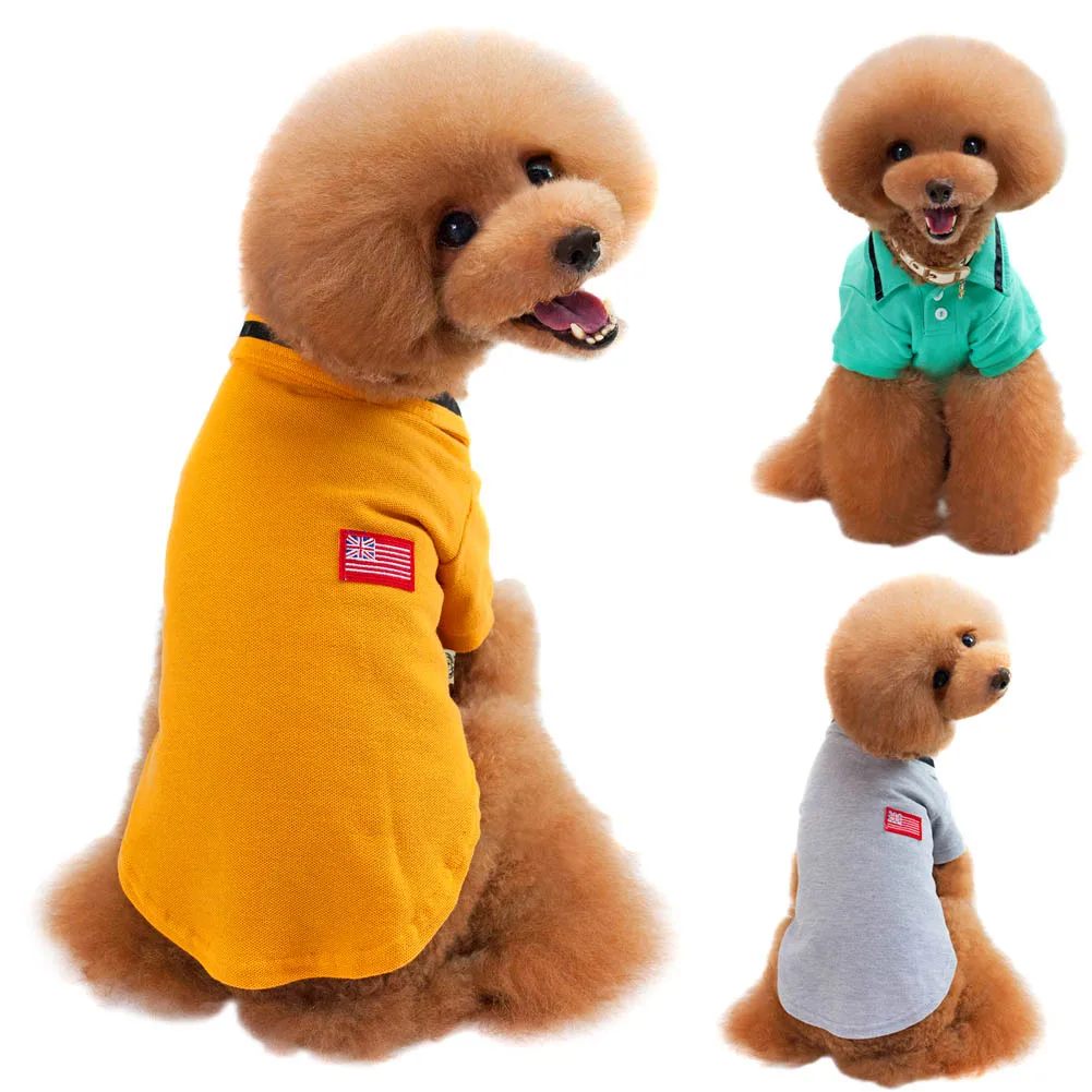 Fashion Spring Autumn Pet Clothing Dogs Puppy Outfit Shirt Turn Down