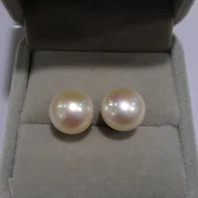 11-12 мм серьги-гвоздики с натуральным пресноводным жемчугом 925 серебряная серьга из настоящего жемчуга для женщин модное ювелирное изделие