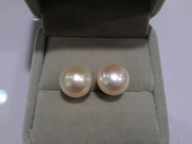 Free Shipping 11 12mm Natural Fresh Water Pearl Studs Earring 925 Free Shipping 11 12mm Natural Fresh Water Pearl Studs Earring 925 Silver Real