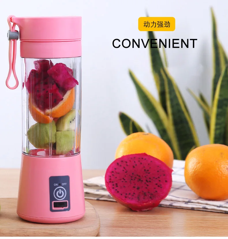 

380ML2/ 4/6 Blades Handhels USB Juicer Bottle Portable Electric Fruit Lemon Juicer Blender Squeezer Reamer Machine Drop Shipping