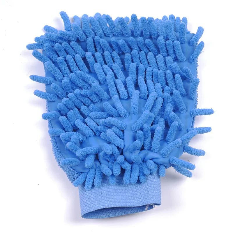 Двухсторонние перчатки из микрофибры для мытья рук, перчатки для чистки окон автомобиля, домашнее полотенце для уборки, кухонные аксессуары - Цвет: blue