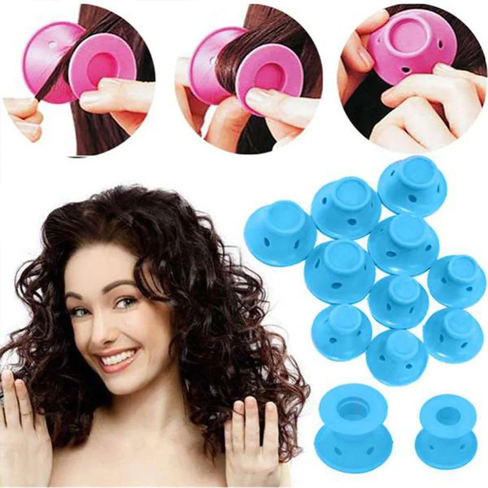 

Soft Rubber Magic Hair Care Rollers Silicone No Heat Clip Styling Professional Any Size DIY Tool CW29
