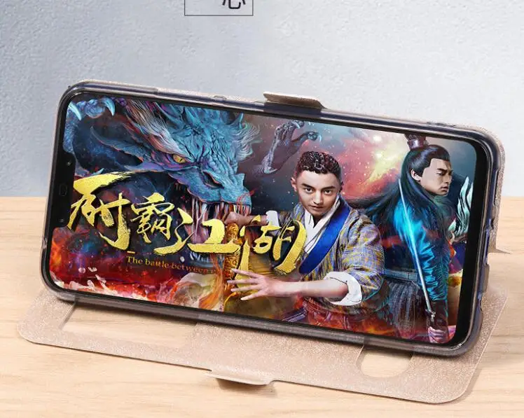 Роскошный чехол книжка с функцией быстрого ответа для Meizu note 9 16X окошком