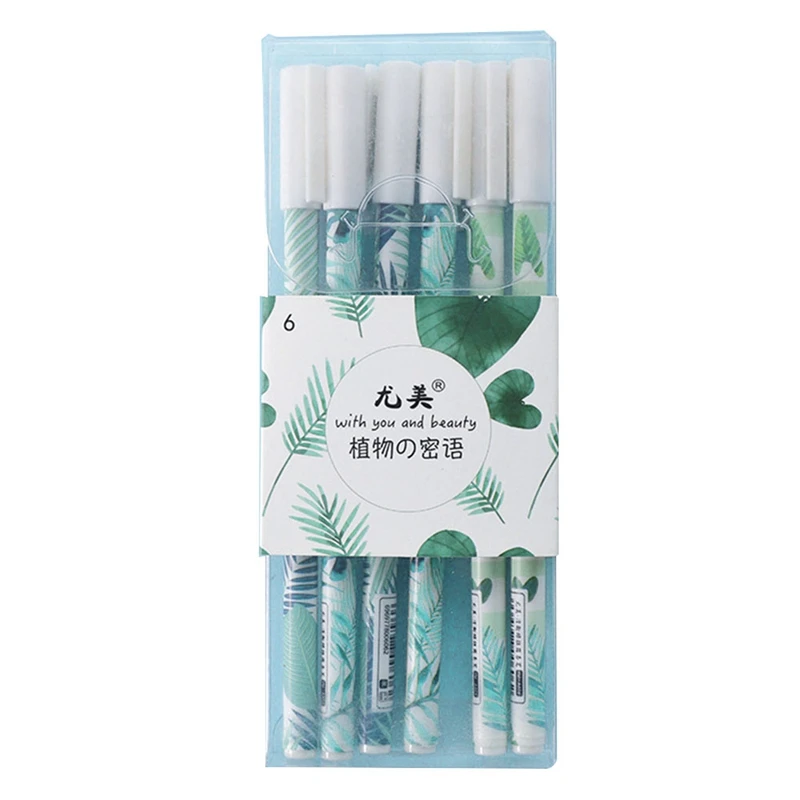 

Kawaii Gel Pencils 6Pcs Colored Ink Pens Set Cute 0.5 mm Mini Writing Canetas for Boy Girl Office School Stationery Supplies