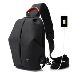 USB нагрудная сумка противоугонные мужские сумки через плечо из Спорт на открытом воздухе одного плеча Отдых сумка маленький рюкзак