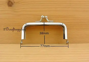 

coin purse frame glue on clasp clip silver 3 inch x 1 1/2 inch A29