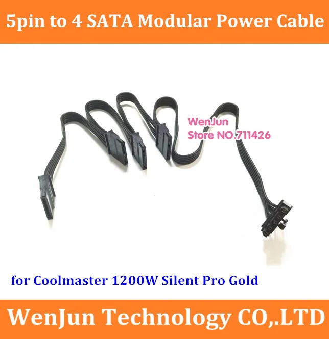 PCI-E 5Pin Male 1 to 4 SATA 15Pin Power Supply Cable 15P Port Multiplier for Coolmaster 1200W Pro | Компьютеры и офис