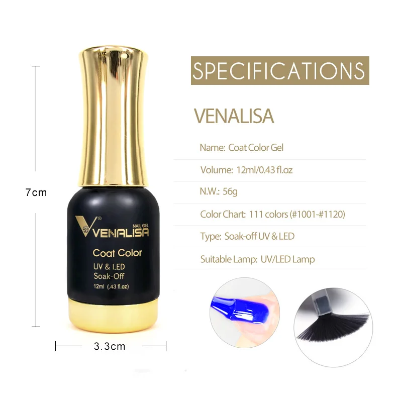 #60751 Venalisa Гель лак 111 цветов s Золотая бутылка долговечный салонный цветной