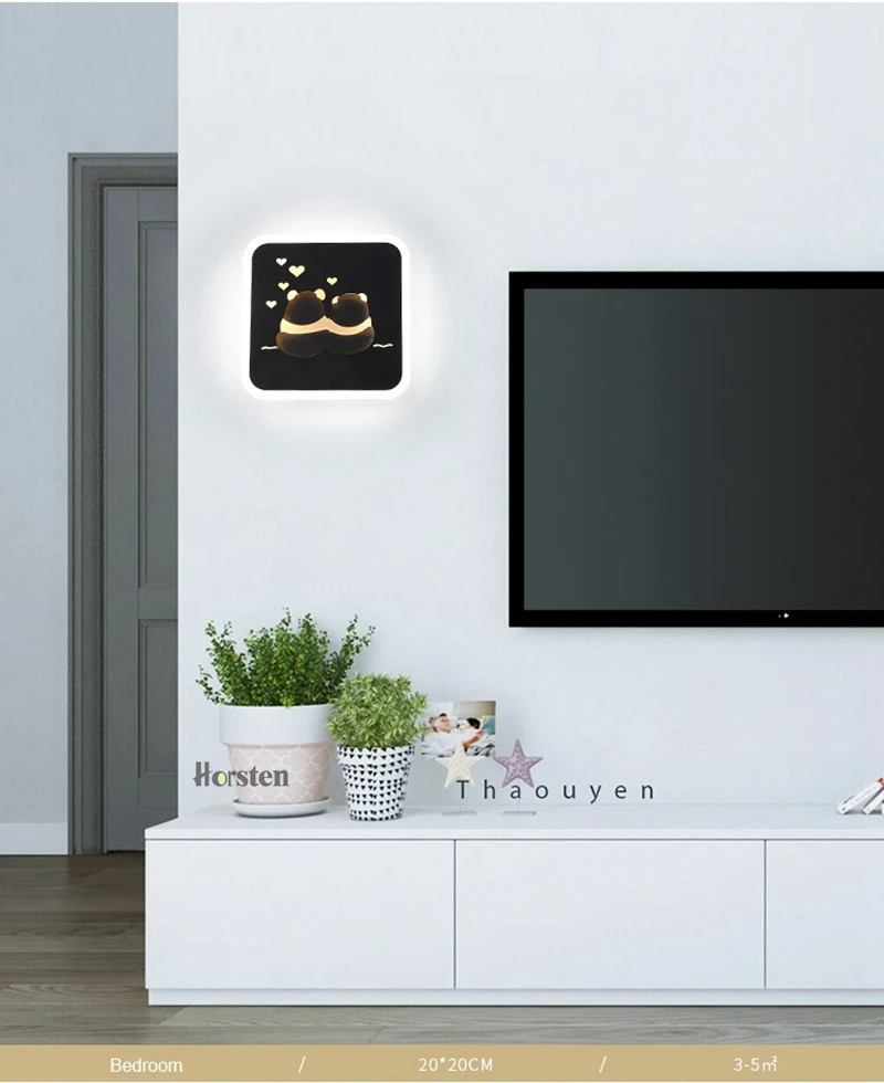 Creative LED Wall Lamp LED Sconce Light Acrylic Mini Home Decoration Wall Light For Kids Baby Bedroom Bedside Restroom Bedside Sconces (4)