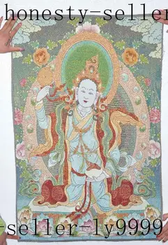 

35.46' / Silk embroidery thangka kind goddess guanyin in Tibet and Nepal/1