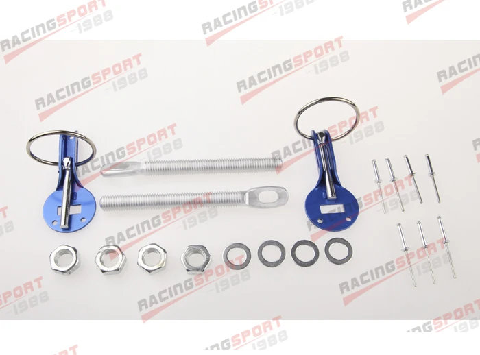 

ALUMINUM RACING FLIP OVER STYLE SECURITY HOOD PINS/DECK PIN+BOLT+LOCK SET KIT