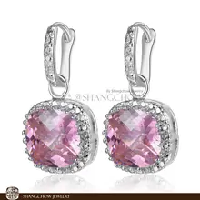 New Stunning Fashion Jewelry Pink Kunzite 925 Sterling Silver Jewelry Earrings E0154