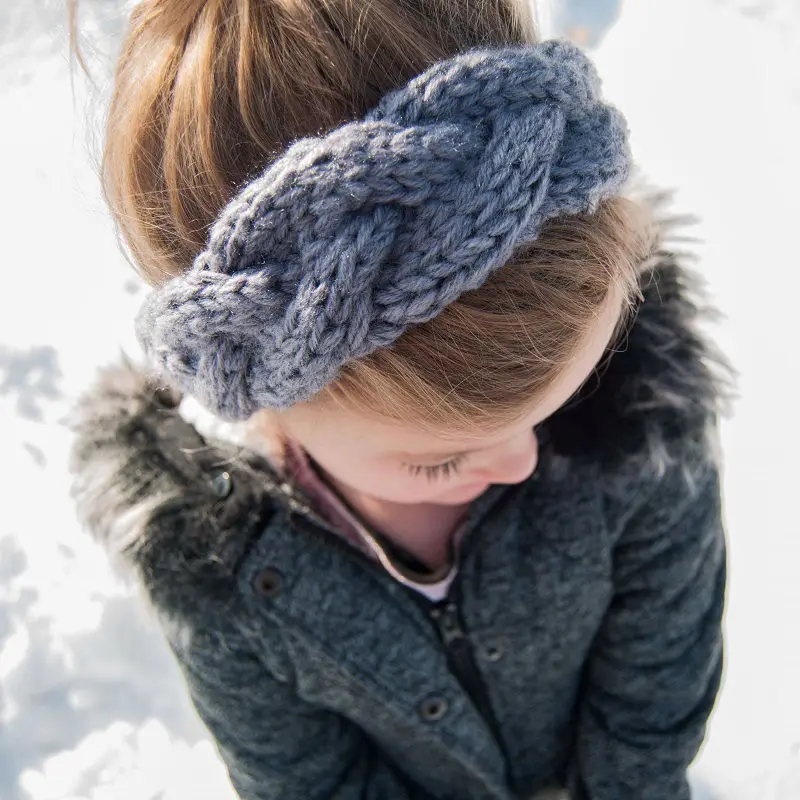 

Naturalwell Child Crochet Headband Girls Knit Hairband Wide Winter Ear Warmer Headwrap Twisted Knitted Hair Accessories HB195