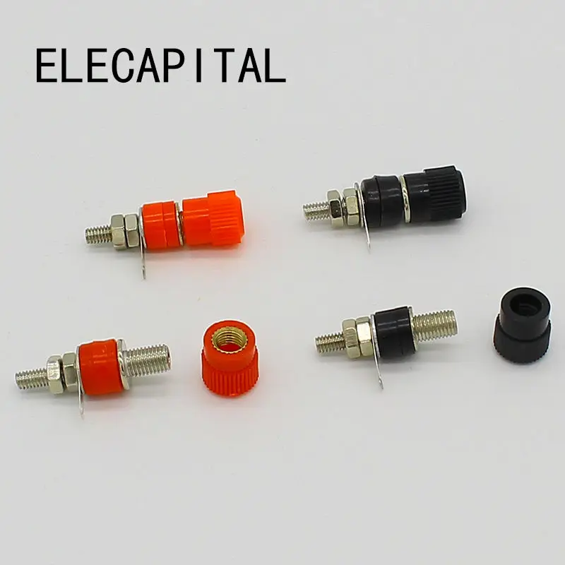 

4pcs Terminal fastener 4MM binding post banana jack terminal with metal insert nuts For Cable Terminals