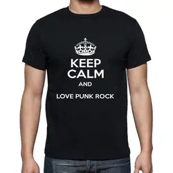 Keep Calm and love панк-рок футболка Herren футболка