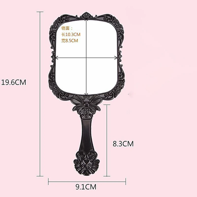 1 шт. милые черные винтажные женские бабочки remousse Овальный Круглый Макияж рук держать зеркало принцесса леди Макияж Красота комод подарок