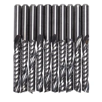 כרסום cnc 10pcs נתב CNC Bits 3.175 X 22 מ"מ יחיד חליל ספירלה קרביד נתב CNC Bits כרסום קאטר (1)