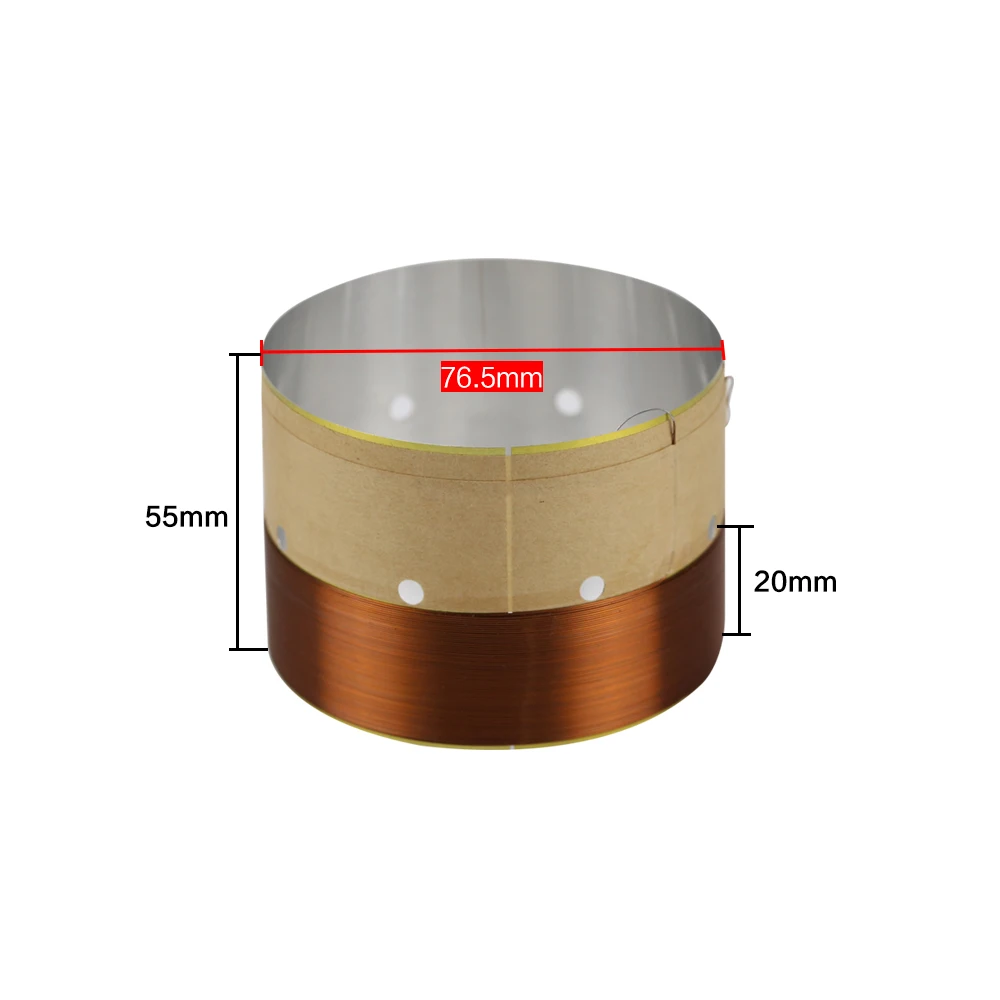 Ghxamp-branco Alumínio Som Air Outlet Hole para Subwoofer Speaker Bass Voice Coil Faça Você Mesmo 8ohm 1018 Subwoofer 76.5 mm Par - Image 5