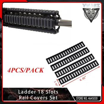 

VMASZ 4PCS/PACK Airsoft Handguard Tactical Ladder 18 Slots Picatinny Rail Cover Set Softair Accessory